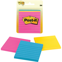 Post-it Lined Sticky Notes - Asst 3x3in 3Pk Pack 50Sht-Capetown