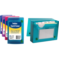 C-Line Poly Index Card Case - Asst 3x5in Bulk 100 Cards