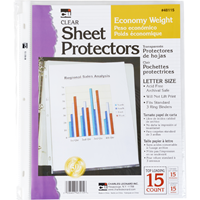 Charles Leonard Sheet Protectors - Clear 8.5x11in 15Pk BP Standard Weight