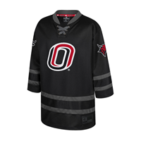 Colosseum Youth Hockey Jersey O Logo (Front) Bull Logo Omaha Mavericks (Sleeves)