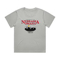 Uscape Women's Oversized University Of Nebraska Oval Graphic Of Campus Omaha Mavericks T-Shirt