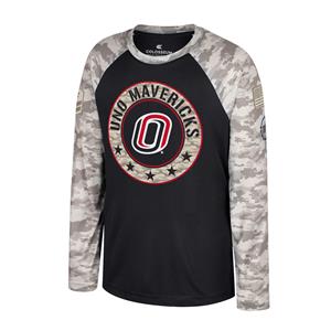 Colosseum Oht Youth Long Sleeve Omaha With Stars Circling O Logo Camo Sleeves T-Shirt