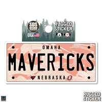 License Plate Omaha Mavericks Sticker